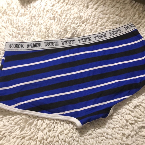 🚨B2G1 New PINK VICTORIA SECRETS Blue Black White Boycut Underwear Shorts - Picture 6 of 6